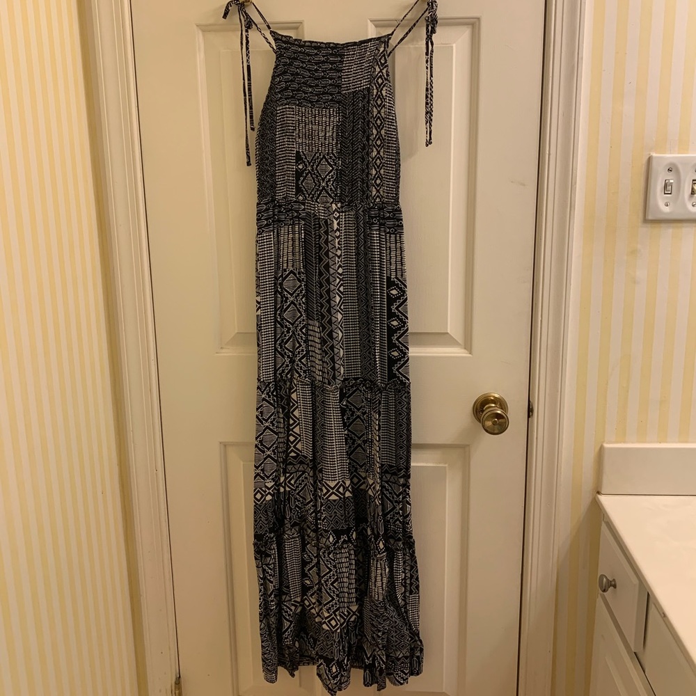 Wild Fable Black and Cream Aztec Patchwork Maxi Dress. Size XSmall.